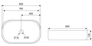 Раковина ABBER Bequem AC2110MLG 80см светло-серый матовый